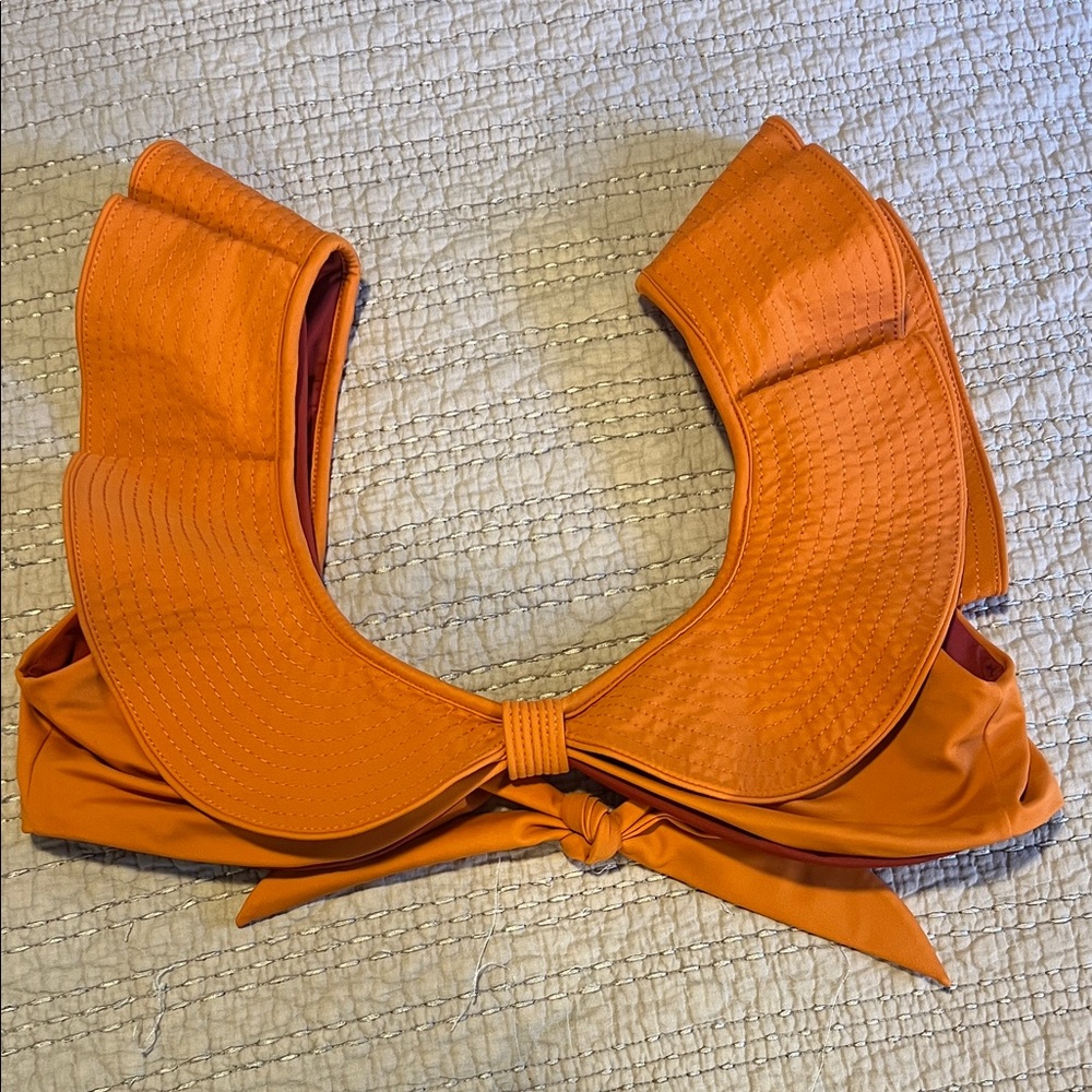 Johanna Ortiz Orange Sculpted Bikini Top